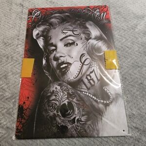 Tattoo Art Metal Sign with Marilyn Monroe Design Weird Art Decor NEW